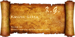 Kanits Gitta névjegykártya